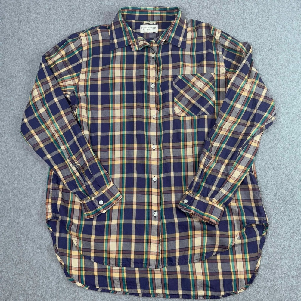 Ralph Lauren Denim & Supply Blue Plaid Button Down Shirt Men's Size Large Preppy